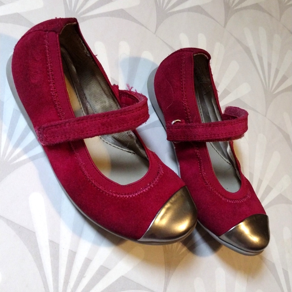 Clarks Red suede Mary Jane
